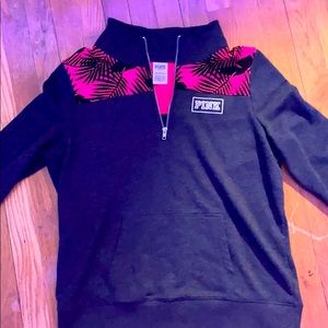 PINK Half-Zip Long-Sleeve Pullover